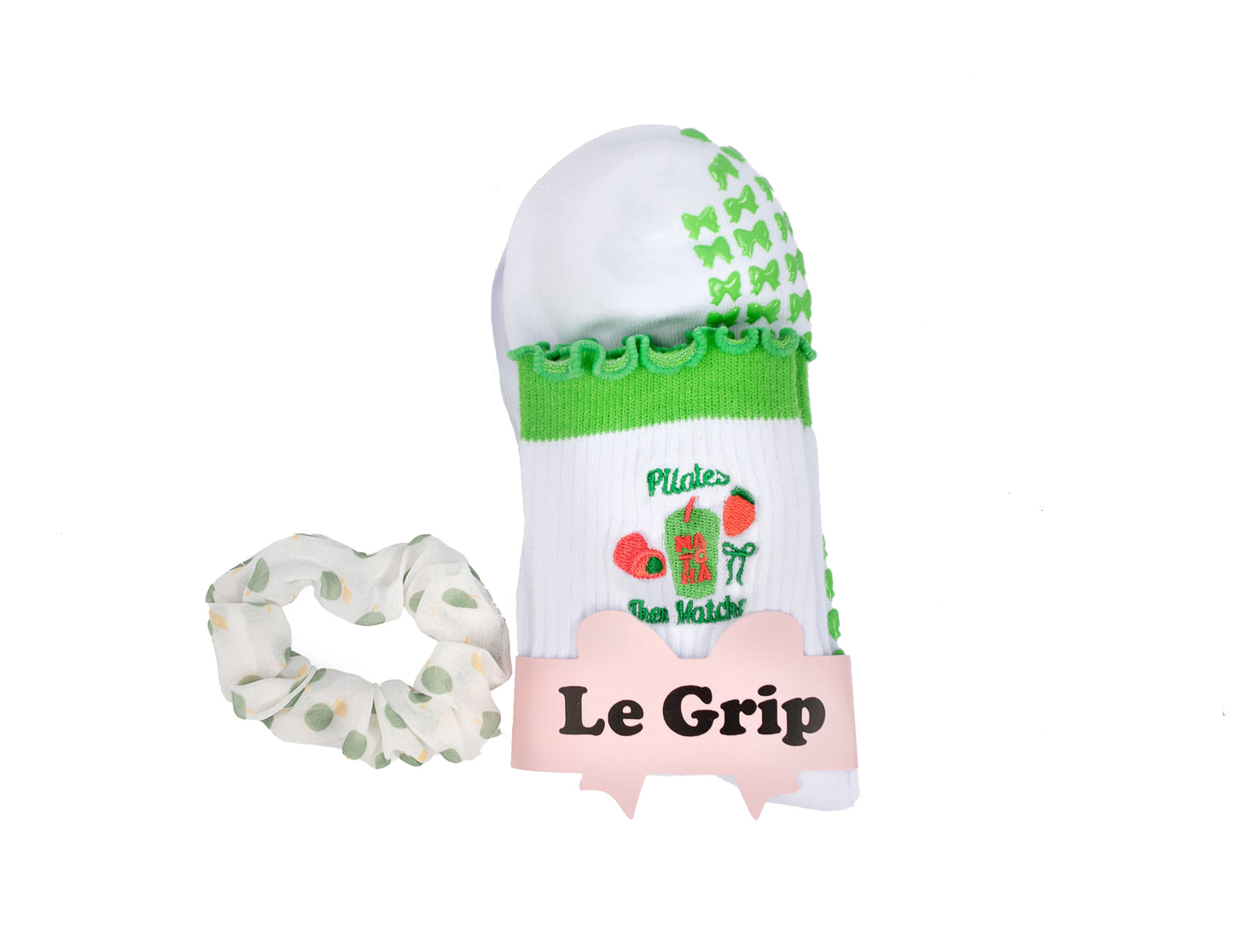 Pilates Than Matcha – Crew Grip Socks | Le Grip